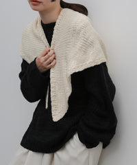 【Et】Slub Yarn Triangle Stole