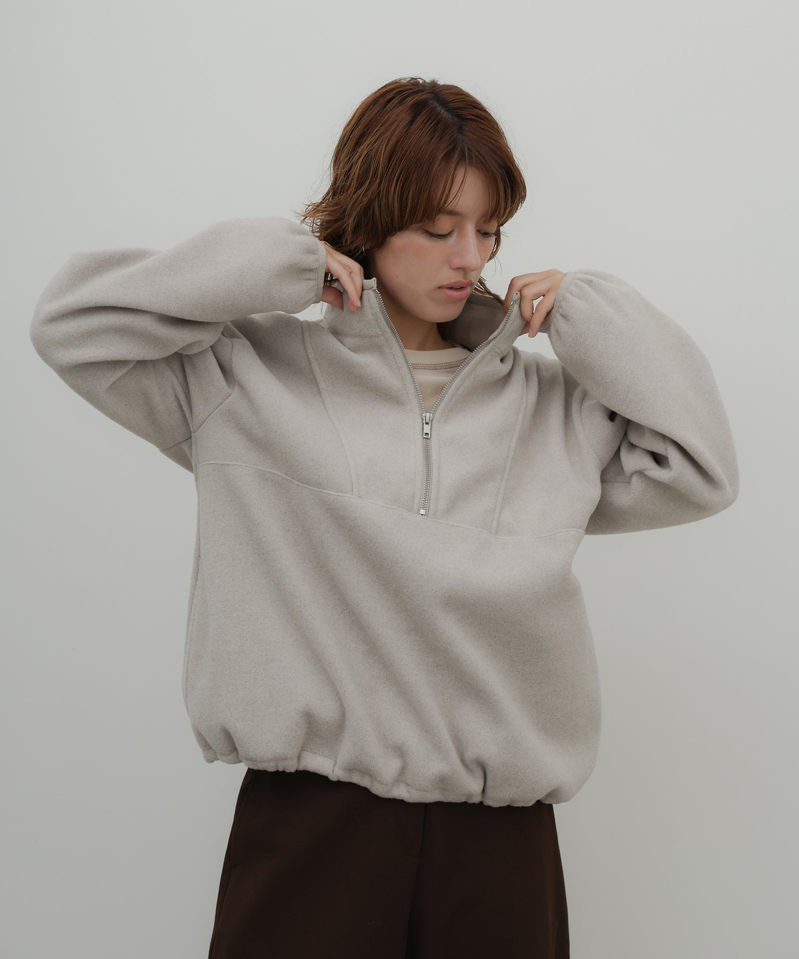 スタンドネックフリースハーフジップ – SELECT MOCA