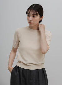 ベロアモールパフスリーブニット