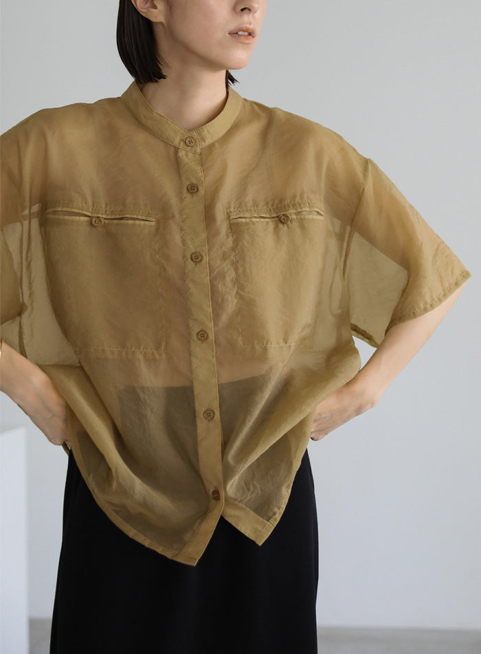 ハーフスリーブシアーワイドシャツ【SALE】 – SELECT MOCA