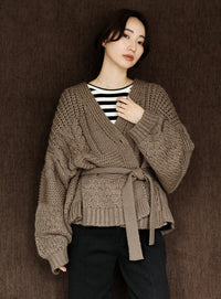 【Et】Cable wide cardigan