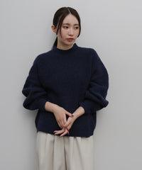 【Et】Wool Blend Rib Kint with Snood