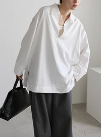 ピーチスキンスキッパーオーバーシャツ