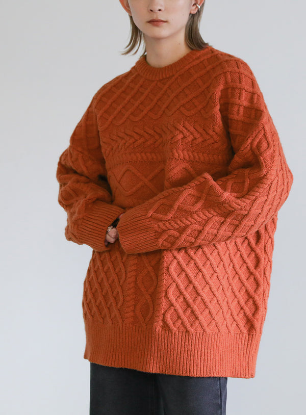 ランダムケーブルオーバーニット