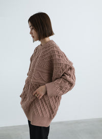 ランダムケーブルオーバーニット【SALE】