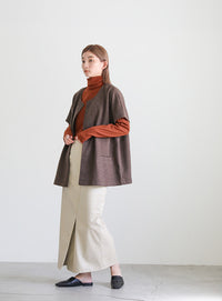 センター切り替えタートルトップス