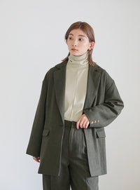 センター切り替えタートルトップス