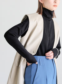 センター切り替えタートルトップス