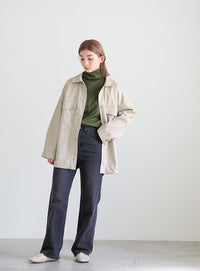 センター切り替えタートルトップス