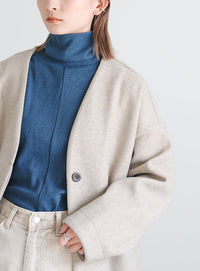 センター切り替えタートルトップス