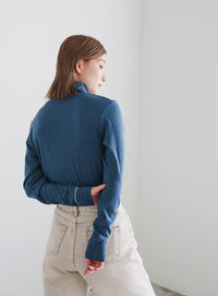 センター切り替えタートルトップス