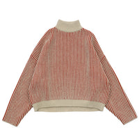 バイカラーリブ編みオーバーニット【SALE】