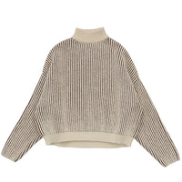 バイカラーリブ編みオーバーニット【SALE】
