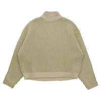 バイカラーリブ編みオーバーニット【SALE】