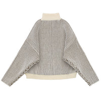 バイカラーリブ編みオーバーニット【SALE】
