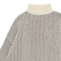 バイカラーリブ編みオーバーニット【SALE】