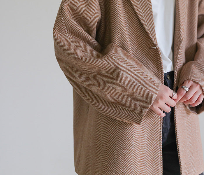 ヘリンボーンカーブスリーブジャケット【SALE】