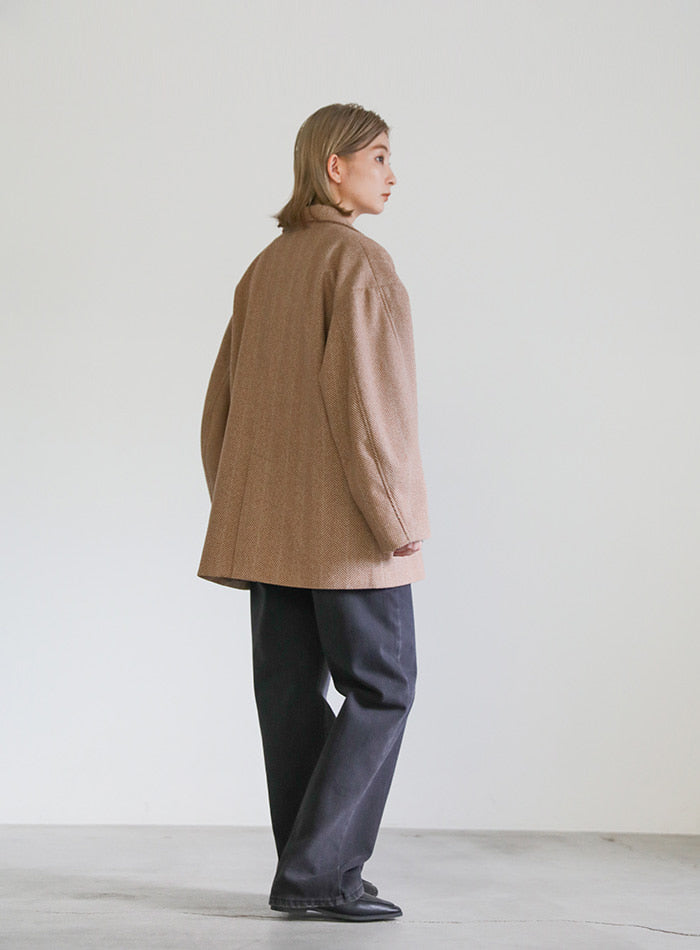 ヘリンボーンカーブスリーブジャケット【SALE】