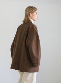 ヘリンボーンカーブスリーブジャケット【SALE】