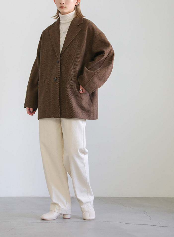 ヘリンボーンカーブスリーブジャケット【SALE】