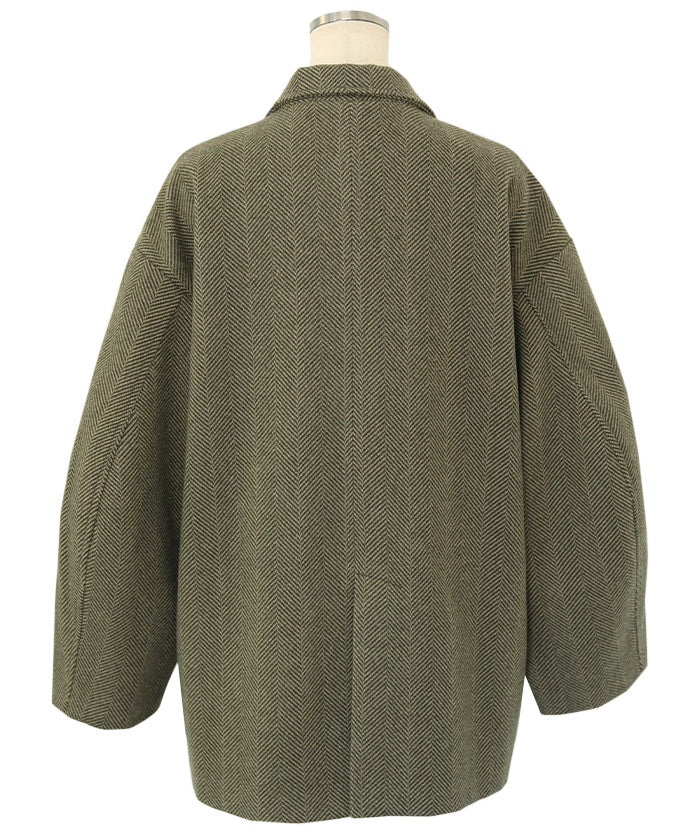 ヘリンボーンカーブスリーブジャケット【SALE】