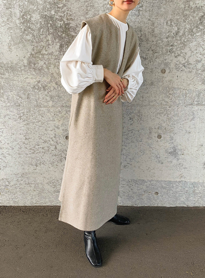 キーネックロングベストワンピース【by SON】【SALE】 – SELECT MOCA