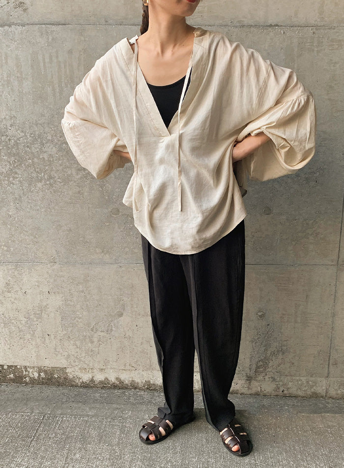 ボリュームスリーブリネンスキッパーシャツ【by SON】 – SELECT MOCA