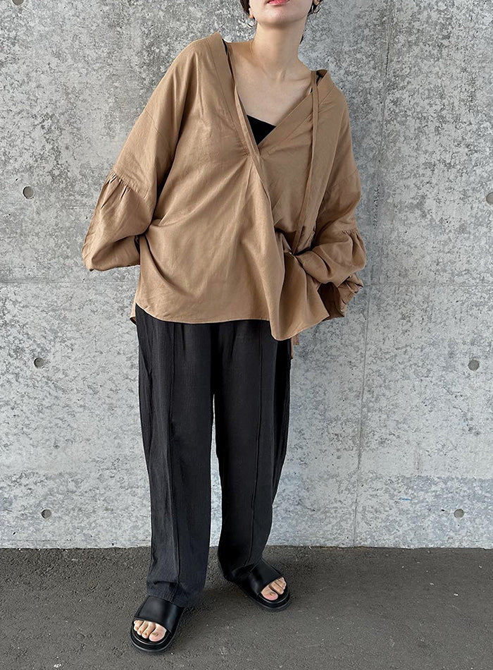 ボリュームスリーブリネンスキッパーシャツ【by SON】 – SELECT MOCA