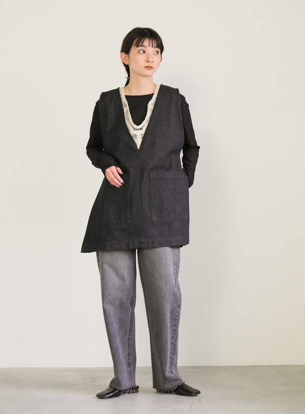 Vネックデニムベスト