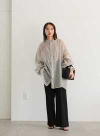 シアーポプリンブザム切替えBigシャツ