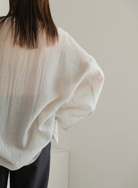 シアーポプリンブザム切替えBigシャツ