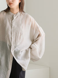 シアーポプリンブザム切替えBigシャツ