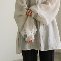 シアーポプリンブザム切替えBigシャツ