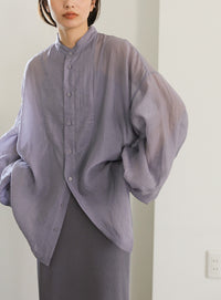 シアーポプリンブザム切替えBigシャツ