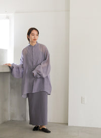 シアーポプリンブザム切替えBigシャツ