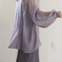 シアーポプリンブザム切替えBigシャツ