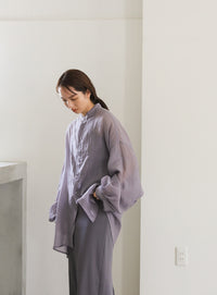 シアーポプリンブザム切替えBigシャツ