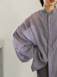 シアーポプリンブザム切替えBigシャツ