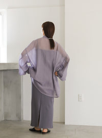 シアーポプリンブザム切替えBigシャツ