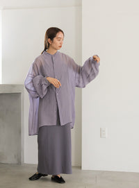 シアーポプリンブザム切替えBigシャツ