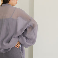 シアーポプリンブザム切替えBigシャツ