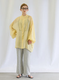 シアーポプリンブザム切替えBigシャツ