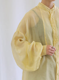 シアーポプリンブザム切替えBigシャツ