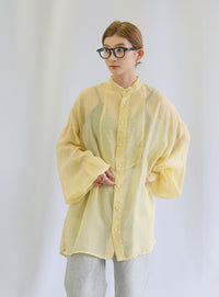 シアーポプリンブザム切替えBigシャツ