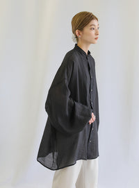 シアーポプリンブザム切替えBigシャツ