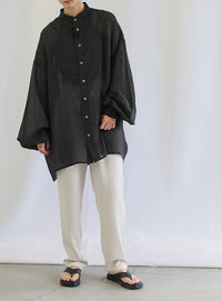 シアーポプリンブザム切替えBigシャツ