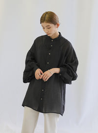 シアーポプリンブザム切替えBigシャツ