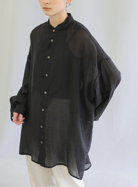 シアーポプリンブザム切替えBigシャツ