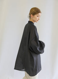 シアーポプリンブザム切替えBigシャツ