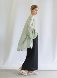 シアーポプリンブザム切替えBigシャツ